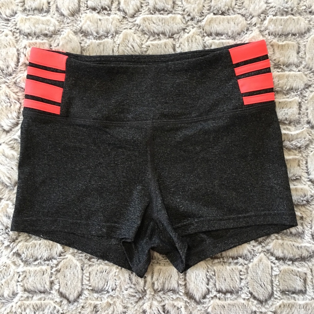 Women’s Gray & Orange Fitness workout Shorts S